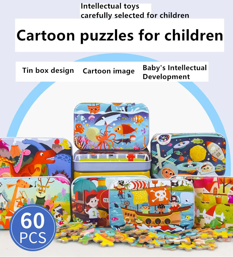 60 Pieces - Children wooden puzzle