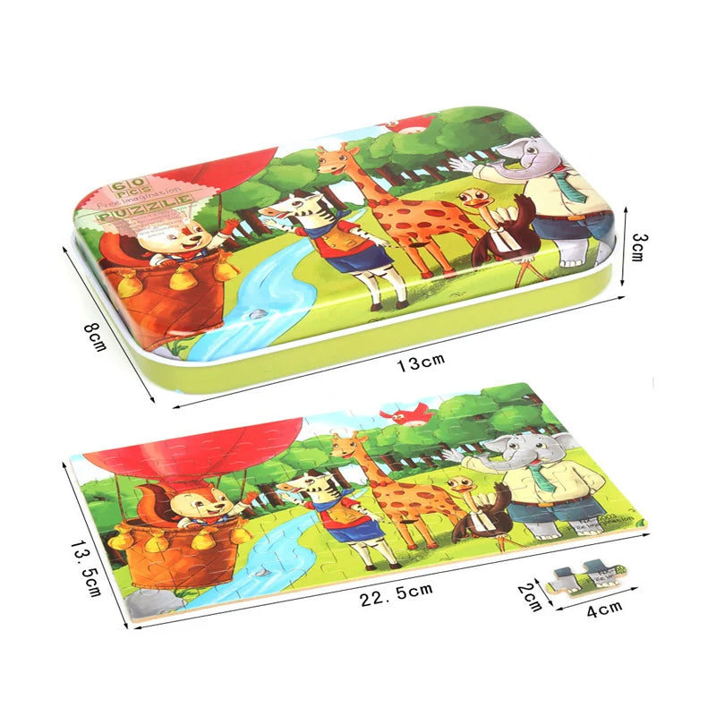 60 Pieces - Children wooden puzzle