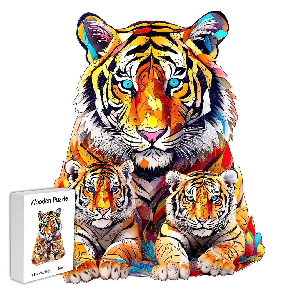 S/M/L - Tiger Wooden jigsaw