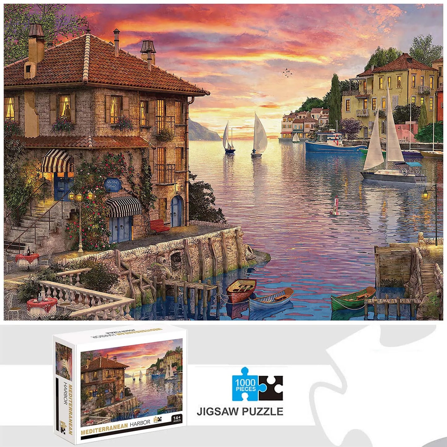 1000 Pieces - Mediterranean Harbor