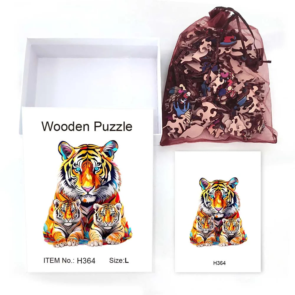 S/M/L - Tiger Wooden jigsaw